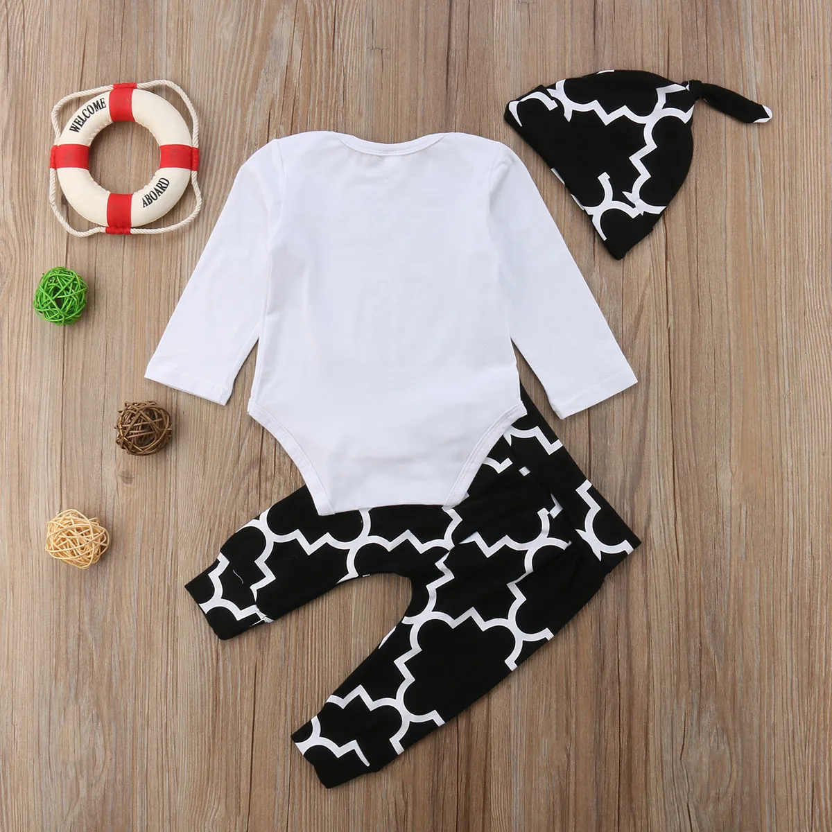 3pcs Newborn Baby Boys clothes Cotton deer long sleeve Romper+ Pants +Hat Outfits Clothes Set | Детская одежда и обувь