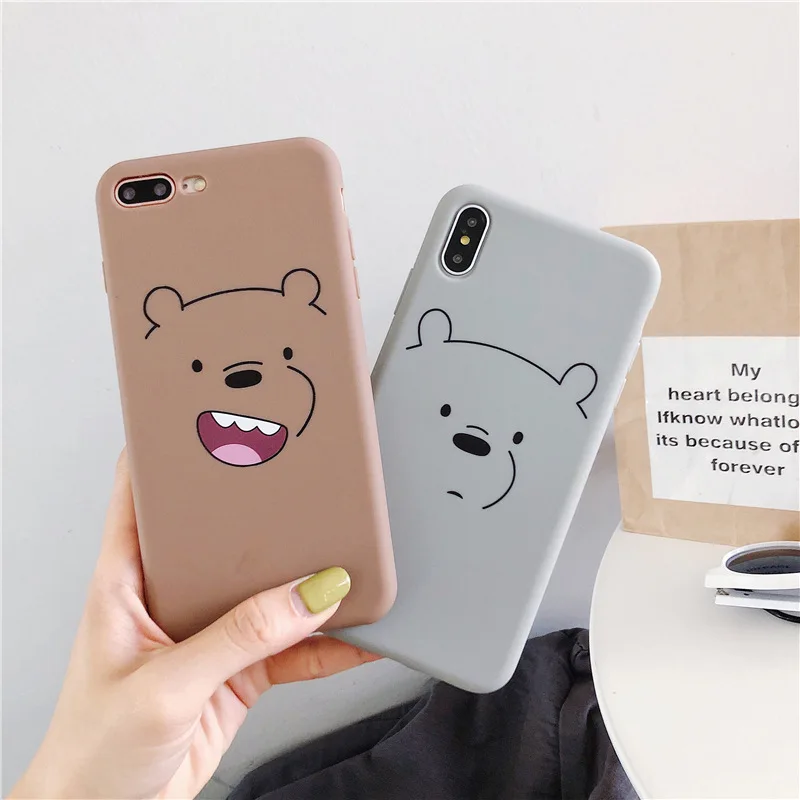Мягкий силиконовый чехол с рисунком медведя для iphone x xs max милым медведем 6s 6 plus