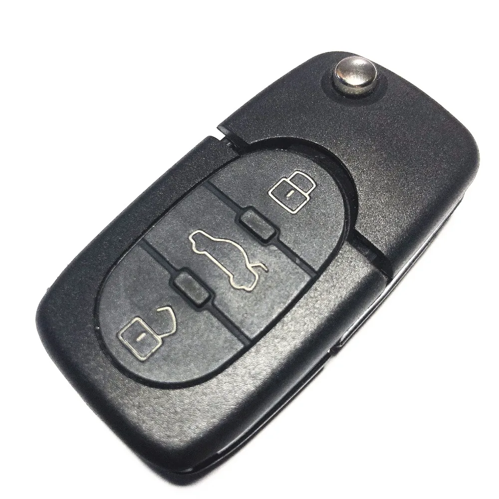 Автомобильный Круглый Чехол книжка с 3 кнопками для VW Volkswagen Golf 4 5 6 Passat B5 B6 Polo