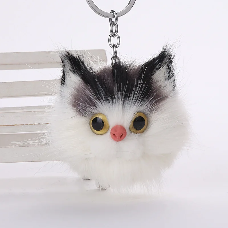 

Fooderwerk Jewelry 5 Colors Imitation Rabbit Fur Cute Cat Fur Ball Pom Pom Key Ring For Women Pendant Lady Bag Keychain
