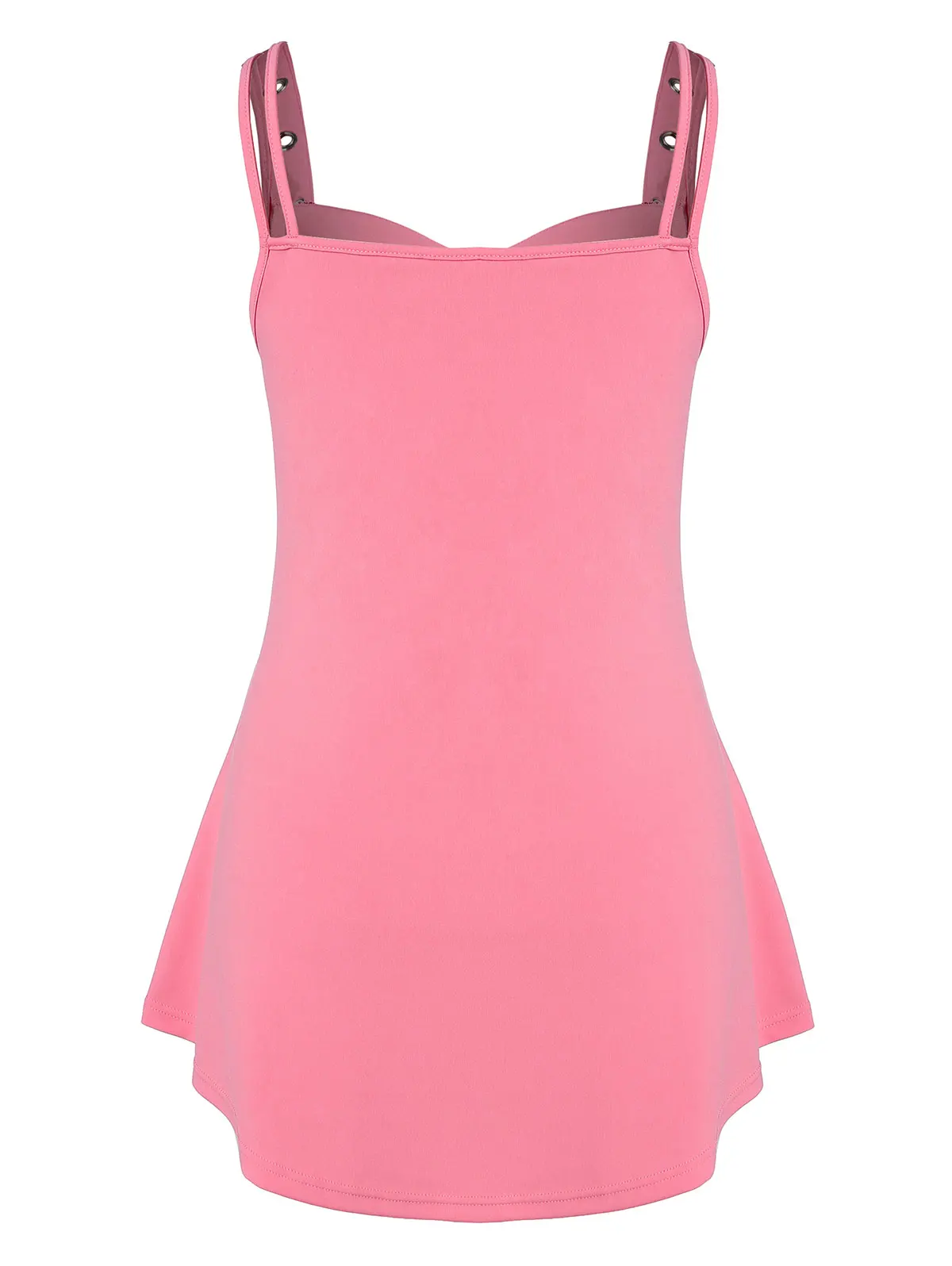 Rosegal Plus Size Sweetheart Neck Glitter Rings Tank Top Sleeveless Casual Women Sequined Tops Gothic Lace up Sexy Party Tops