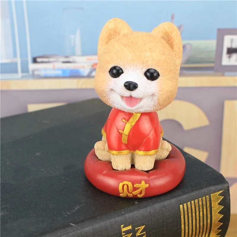 

Creative Cartoon Cute Dog Shaking Head Doll Jewelry Shaker Dog Decoration Resin Crafts
