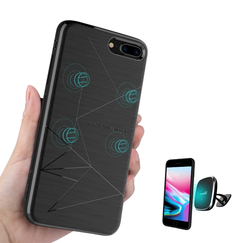 For iphone 8 plus hoesje NILLKIN Qi wireless charging receiver cover fit magnetic holder for iphone8 luxury silicon 5.5'' |