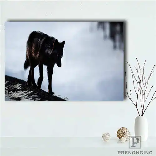 Canvas Poster На заказ холст плакат волк(81) Печатный постер ткань стены искусства картины для декора гостиной#18-12-05-H-03-160 - Цвет: Canvas Poster