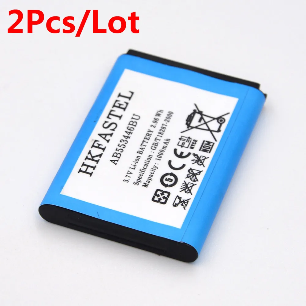 2 шт. HKFASTEL аккумулятор AB553446BU для Samsung Xplorer B2100 GT C3300 C5130 C5212 E1110 E1130 E2120 B100 i320|battery for