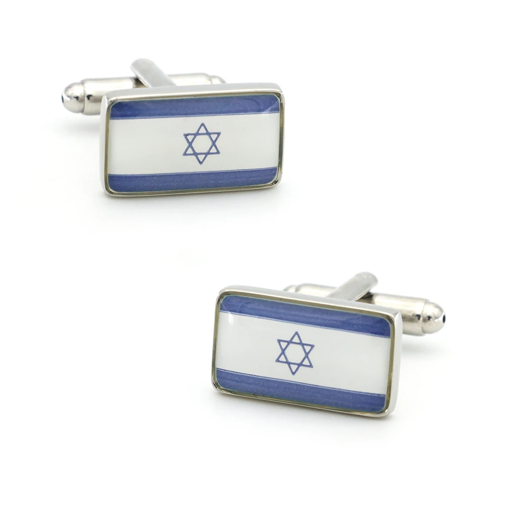 Запонки iGame с флагом синий цвет флаг Израиля дизайн бесплатная доставка|cuff