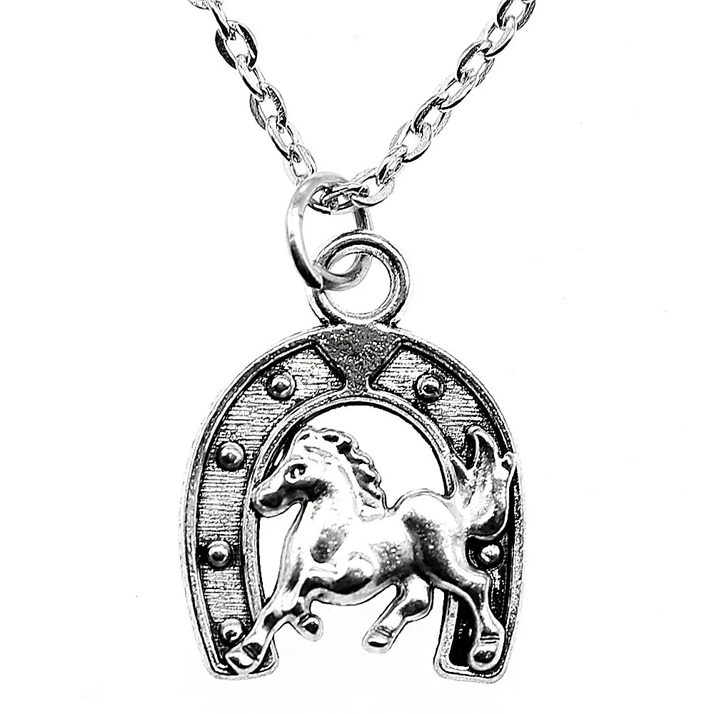 Horseshoe Horse Silver Plated Color 23x17mm Pendant Necklace Jewelry Fashion For Women Dropshipping | Украшения и аксессуары