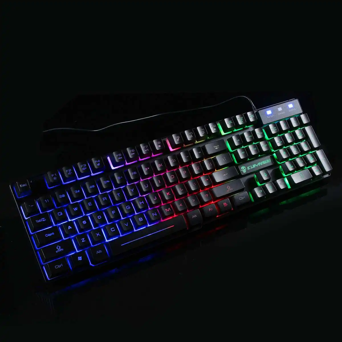 Красочная USB Проводная эргономичная игровая клавиатура с подсветкой 2400 dpi СВЕТОДИОДНЫЙ Набор игровой мыши с ковриком для мыши