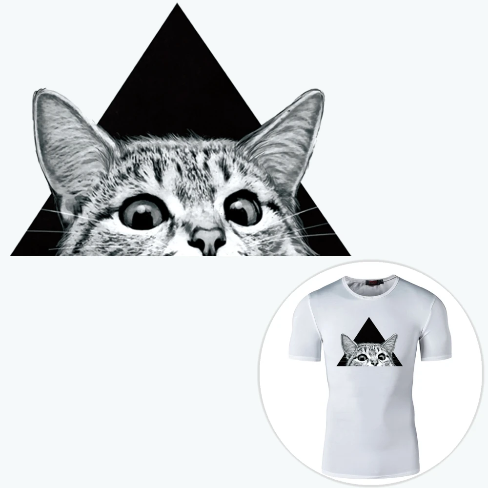НОВЫЙ 9 8x7 1 &quotCat Tri angle патч утюг на ткани футболки Платья патчи A level моющиеся