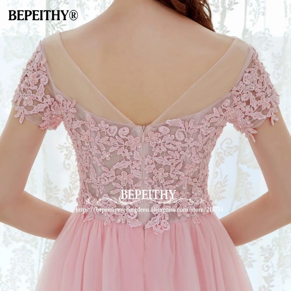 Длинные розовые платья для выпускного вечера с коротким рукавом сексуальное