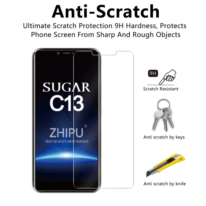 10 Pcs Tempered Glass For Sugar c13 Screen Protector 2.5D 9H Premium Protective Film | Мобильные телефоны и аксессуары