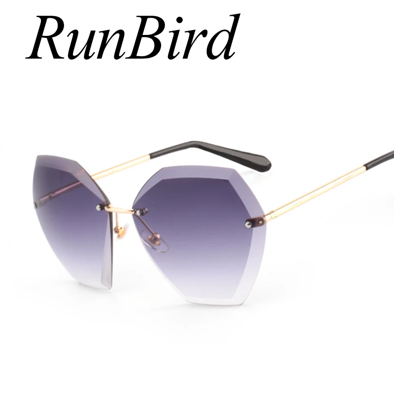 Очки солнцезащитные RunBird женские без оправы брендовые дизайнерские Классические