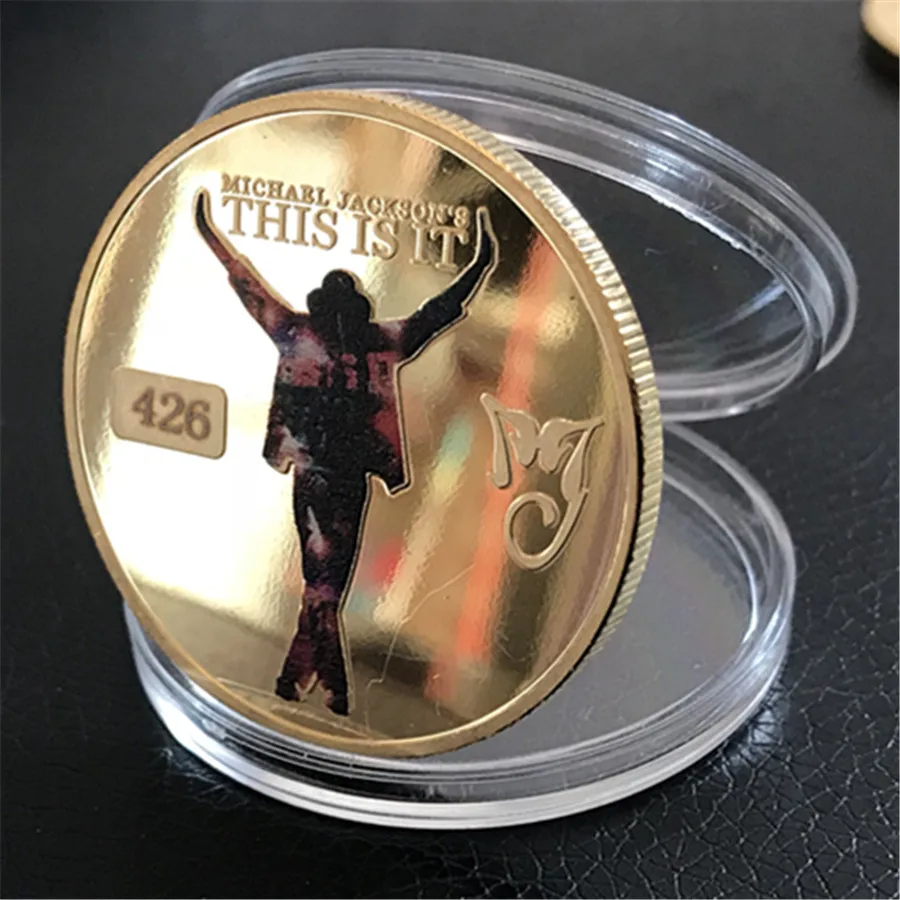 Free shipping 10pcs/lot Michael Jackson Commemorative gold Coin. King of Pop. Coin | Дом и сад