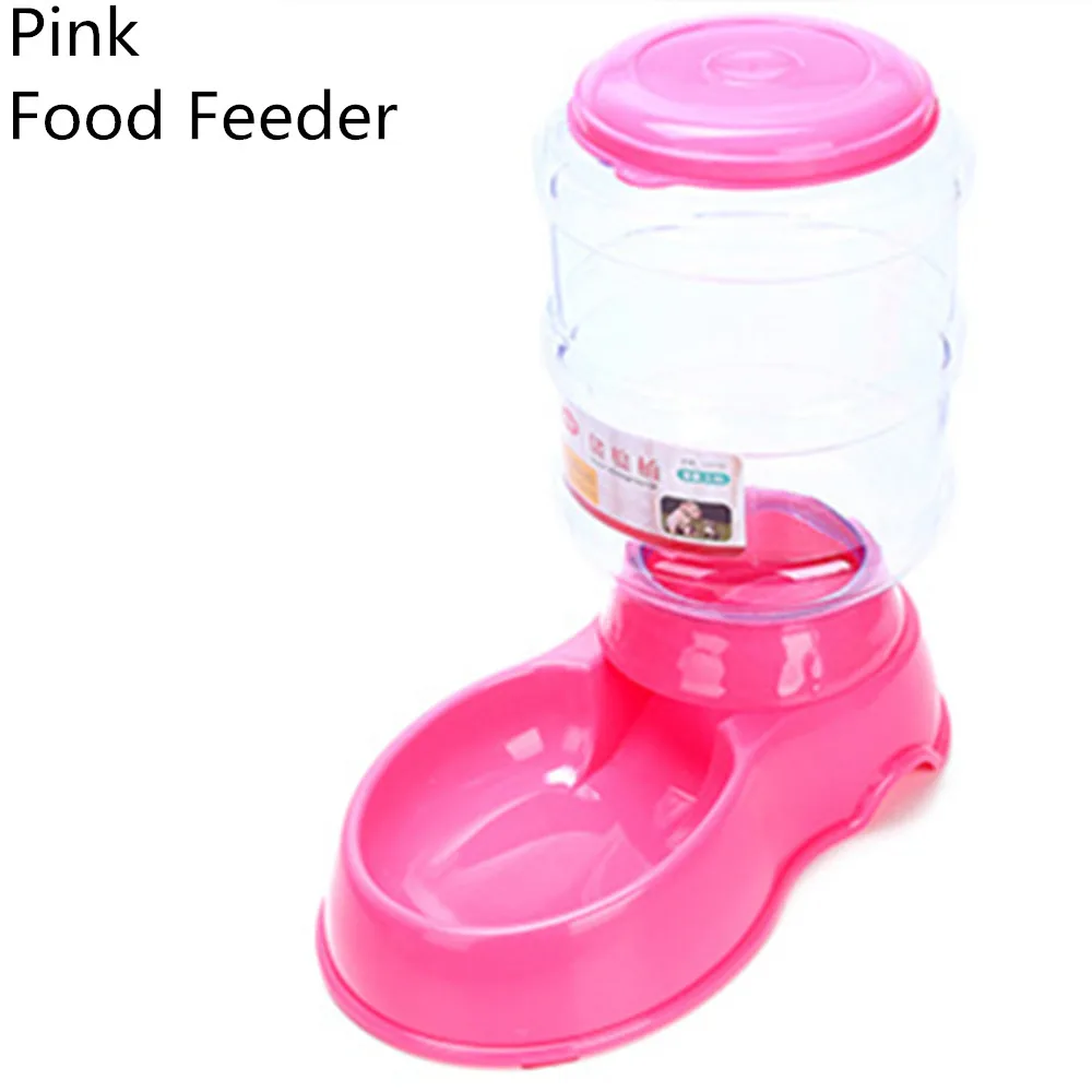 pink Food Feeder KEMISIDI подачи домашних животных собака автоматическая Еда подачи воды ПЭТ-миски для воды для собаки кошки собаки Пьющий Автоматическая Еда чаша 3.5L товары для животных - Цвет: pink Food Feeder