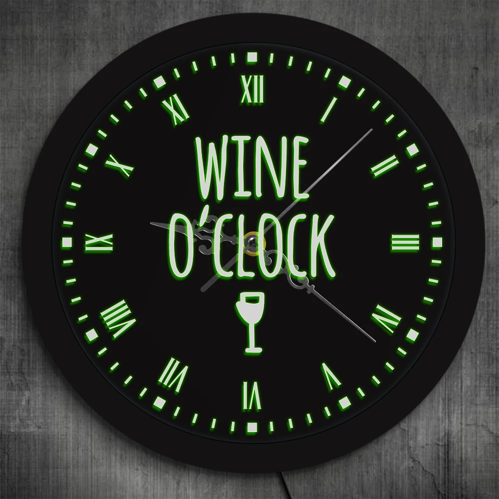 Винные часы LED неоновая вывеска современные настенные Winery кухонные светящиеся