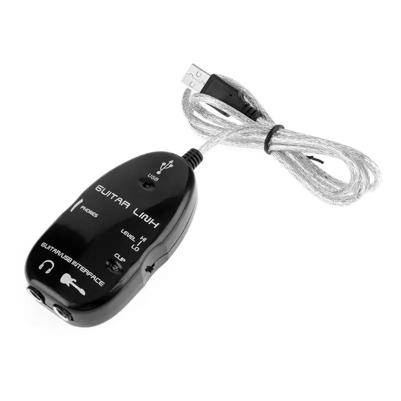 Гитара для USB звукового проигрывателя звуковая карта эффектор Интерфейс Ссылка аудио кабель Запись музыки адаптер Поддержка Windows XP/MacOS и т. Д