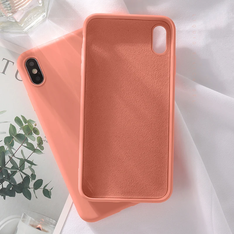 Чехол IQD для iphone Xr X Xs Max мягкий жидкий силиконовый чехол из микрофибры тканевая