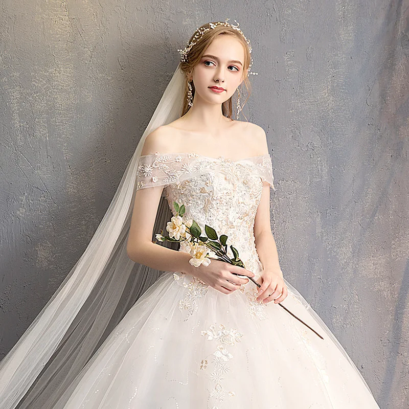 Женское свадебное платье It's Bride белое со шнуровкой и блестками бальное на заказ