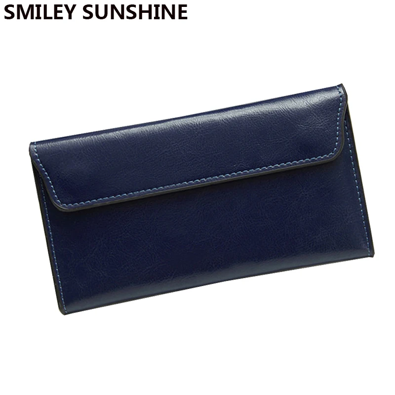 Тонкие женские кошельки из натуральной кожи модные черные длинные тонкие и