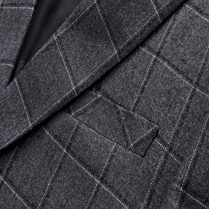 Batmo 2019 Новое поступление высококачественное шерстяное клетчатое серое мужское