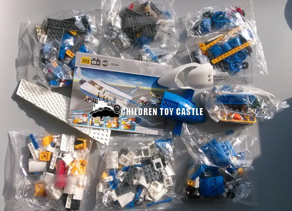 B0366 синий самолета Airbus Модель Строительство Конструкторы 483 шт./компл. DIY