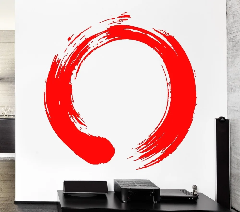 Съемная виниловая круглая наклейка Enso Zen буддизм каллиграфия Япония настенные