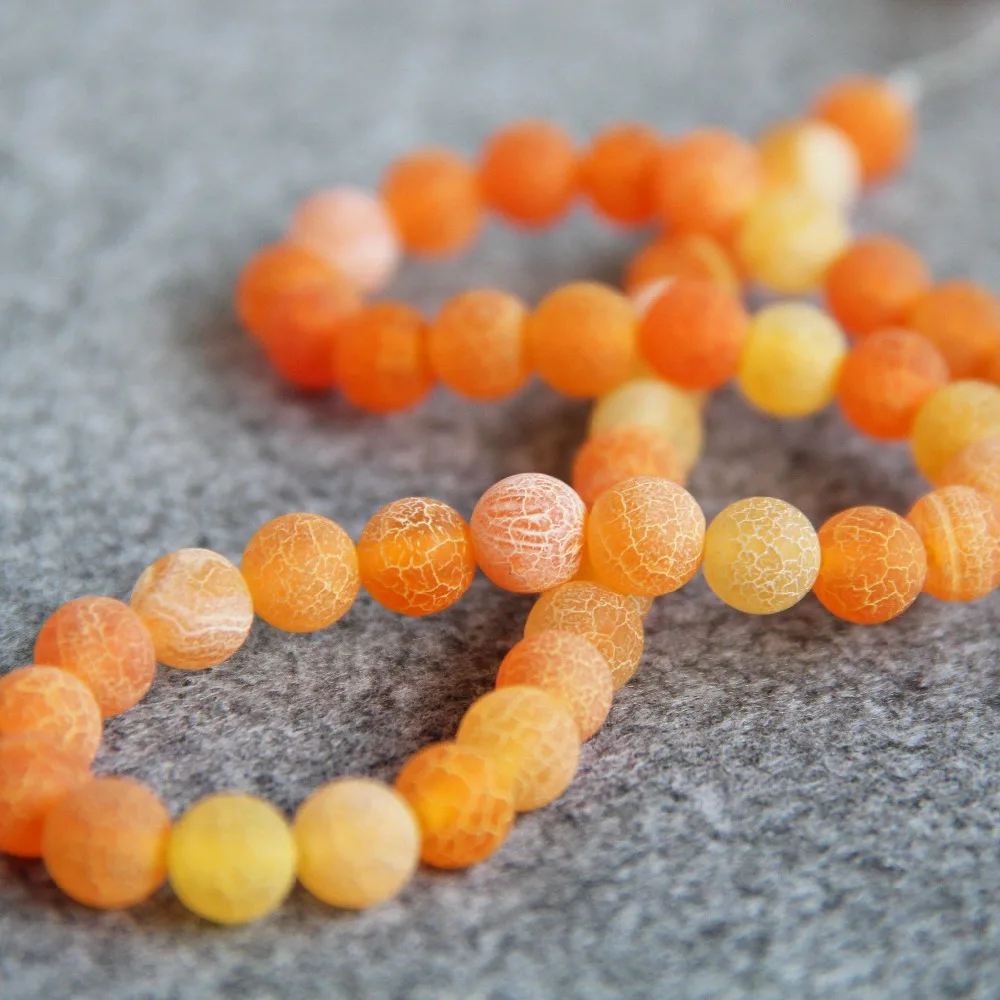 Новинка для ожерелья 8 мм полоса оранжевый натуральный матовый оникс аксессуары