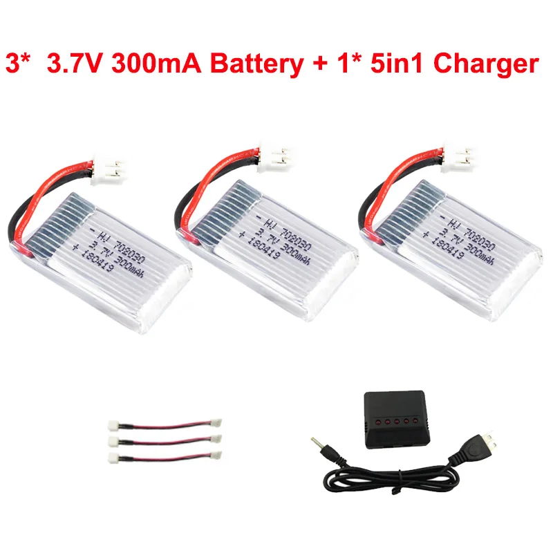 T2G3B-5in1CH-3LN 3,7 V 300mAh Lipo батарея для JJRC H56 T2G Дрон батарея для RC Quadcopter запасные части - Цвет: T2G3B-5in1CH-3LN