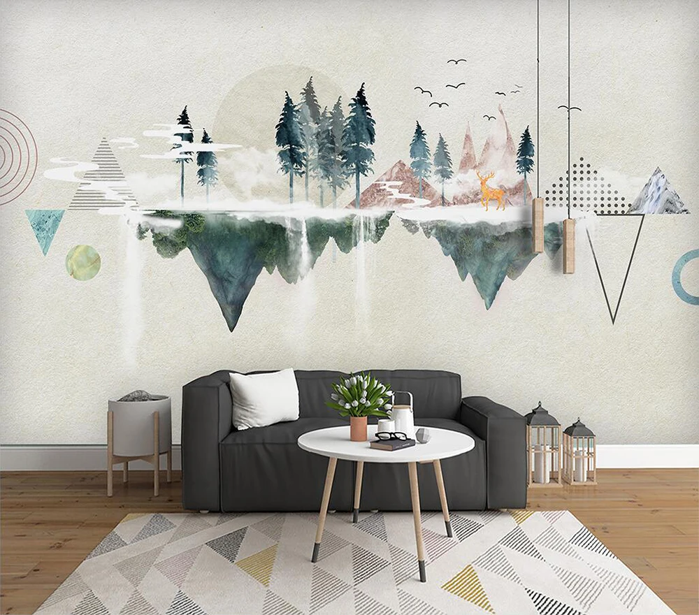 

Decorative wallpaper Geometric abstract landscape background wall painting