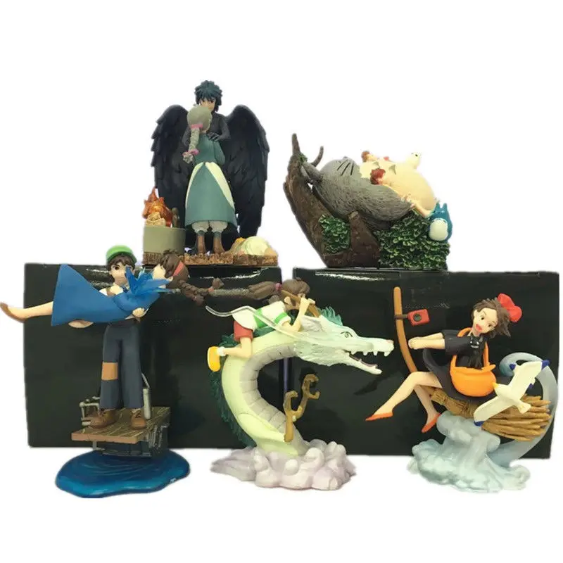 

5pcs/lot Totoro Spirited Away The Castle in the Sky MIYAZAKI HAYAO Howl's Moving Castle Kiki's Delivery Service figure NO30