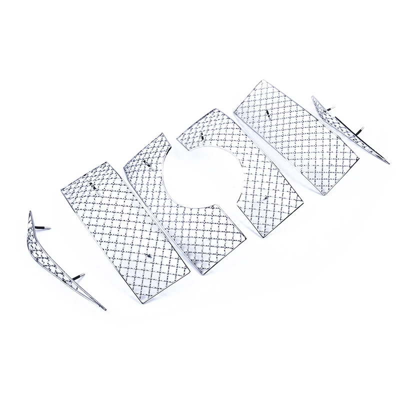 

For Toyota Land Cruiser Prado FJ150 2018 Outer Front Central Grille Mesh Grill Honeycomb Cover Trim 6pcs car styling accessories