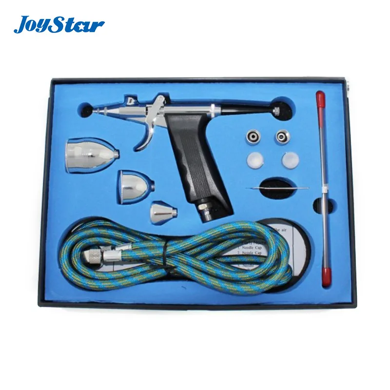 ABEST 3 Tips 3 Cups All-Purpose Gravity Dual-Action Spray Gun Trigger Airbrush Free shipping