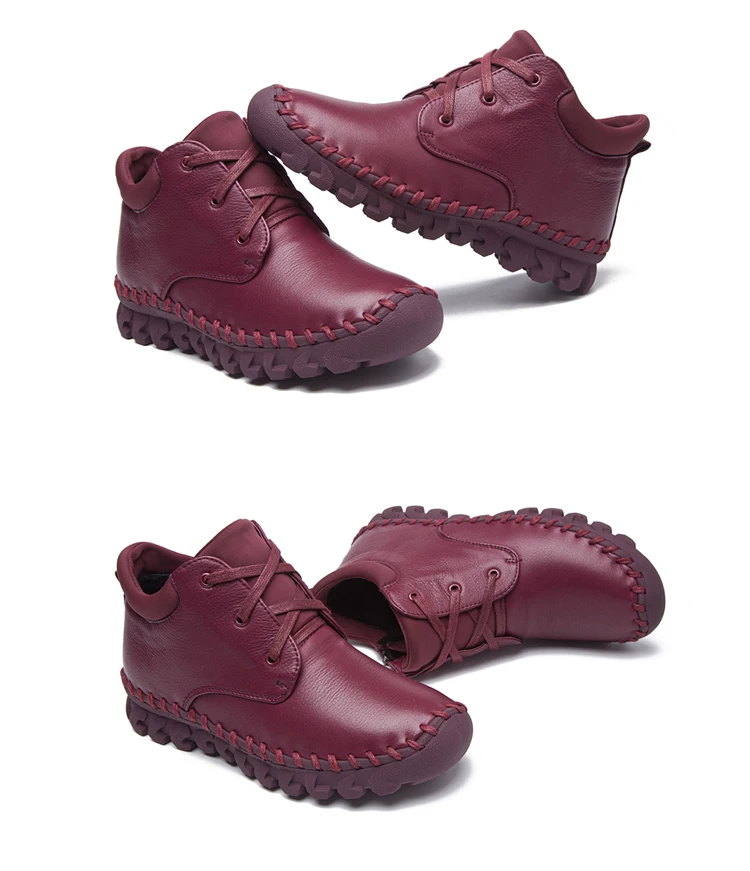 GKTINOO/осень-зима г. Ботильоны из натуральной кожи бархатные женские мягкие туфли ручной работы на плоской подошве Удобные повседневные ботинки женская обувь