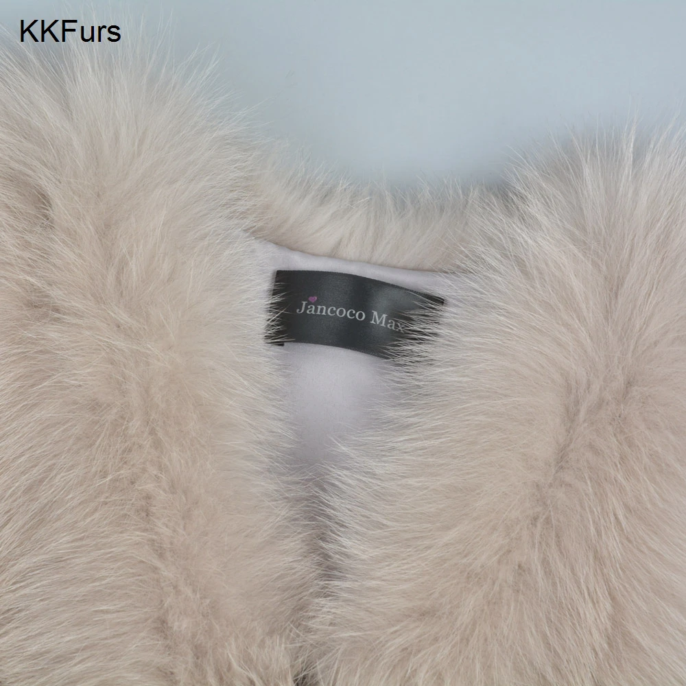 JKKFURS 2021 Новинка весны для женщин из натурального меха лисы жилет жилеты лисьего