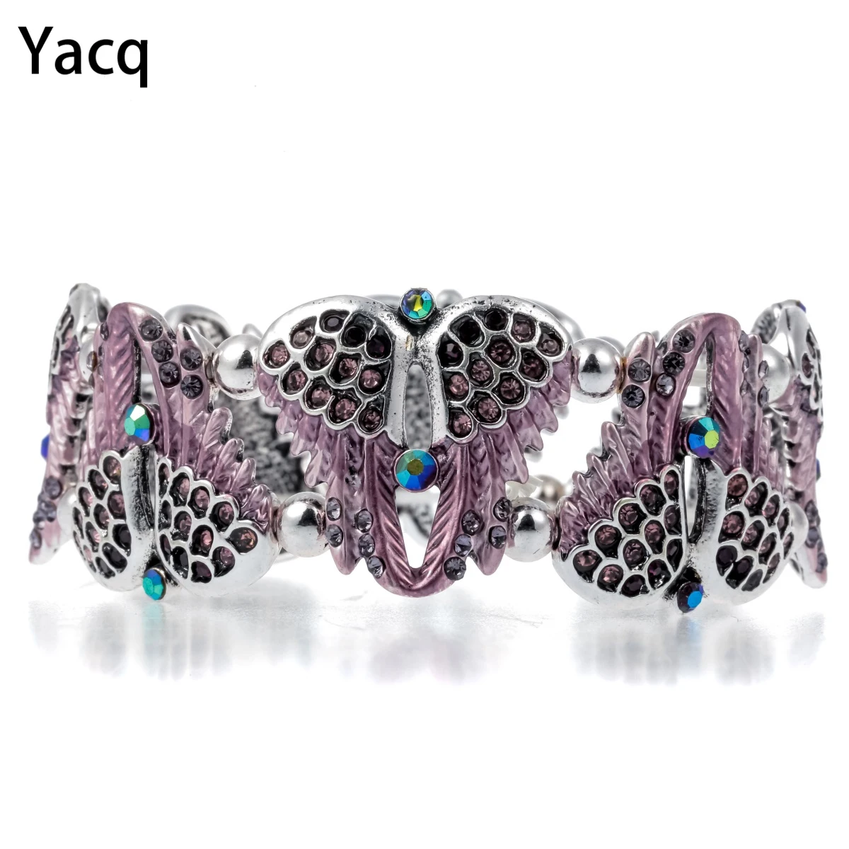 Женский растягивающийся браслет YACQ Angel Wings ювелирное изделие в стиле панк с