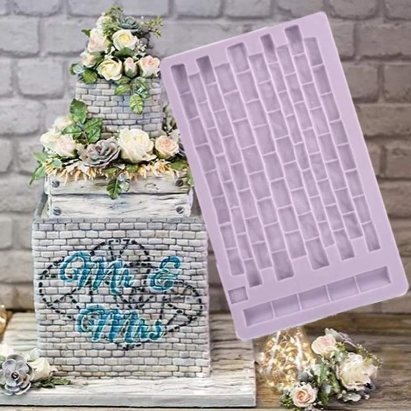 

Rustic Brickwork Molds Fondant Cake Decorating Silicone Molds Sugarcrafts Chocolate Baking Tools for Cakes Gumpaste Form