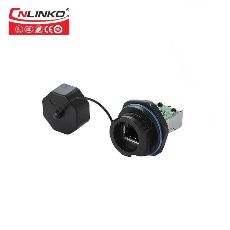 CNLINKO IP67 RJ45 разъем панель монтажная розетка водонепроницаемый 1/4 байонета и