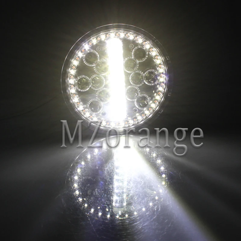 MZORANGE 7 дюймов круглый светодиодный светильник для автомобиля и мотоцикла 12-24 В светодиодный светильник с бусинами белый желтый светильник противотуманный светильник