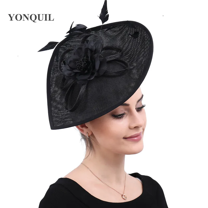 Vintage church Big Fascinators party hats women elegant derby wedding headwear veils accessories bridal ladies days headpiece | Дом и сад