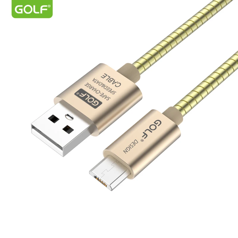 GOLF 1m Metal Helix Tube Fast Charging Micro USB Data Sync Charger Cable For Samsung S6 S7 Edge LG G3 G4 V10 Redmi 4 5 6 Note 5A | Мобильные