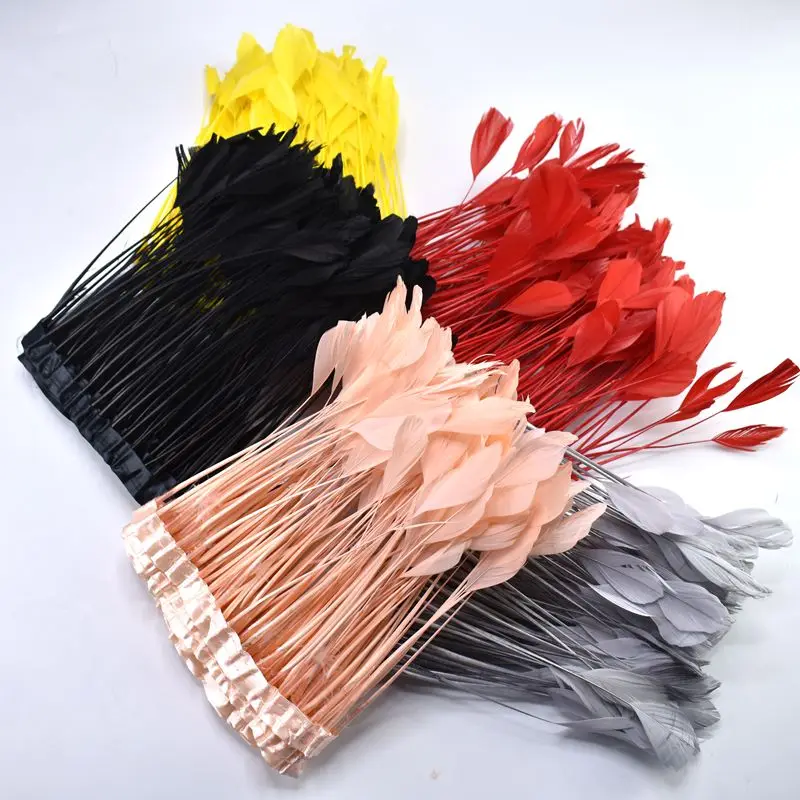 Кожаные розовые гусиные перья 2 метра лента для шитья одежды сделай сам