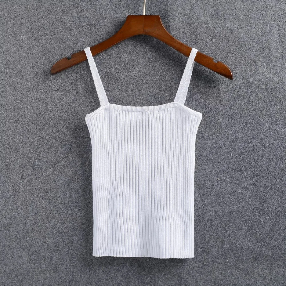 Женский трикотажный топ для фитнеса привлекательный женский с бретельками