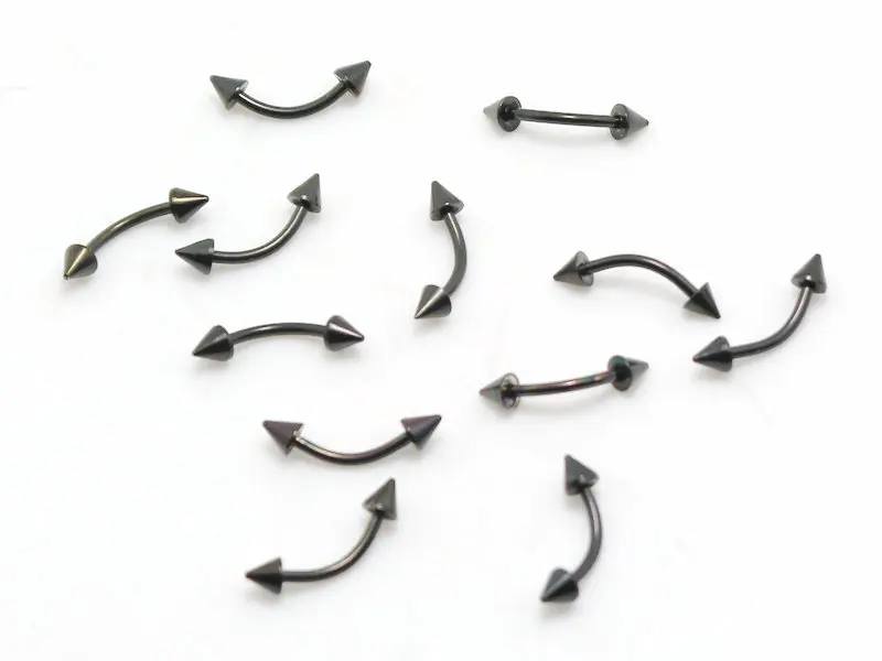 Изогнутое Кольцо для пирсинга бровей черные украшения тела с острие из