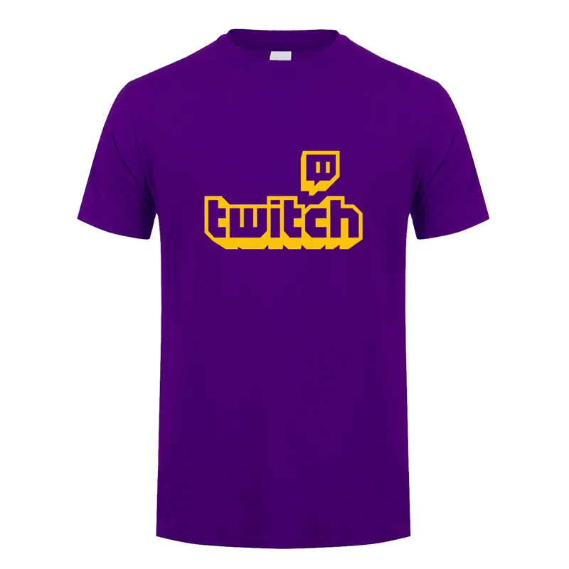Purple Twitch футболки топы для мужчин короткий рукав хлопок o-образным вырезом игры Twitch футболки мужские футболки DS-050 - Цвет: Purple