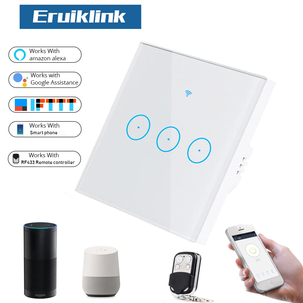 ЕС/Великобритания Tuya Wifi управление смарт переключатель дистанционное wifi