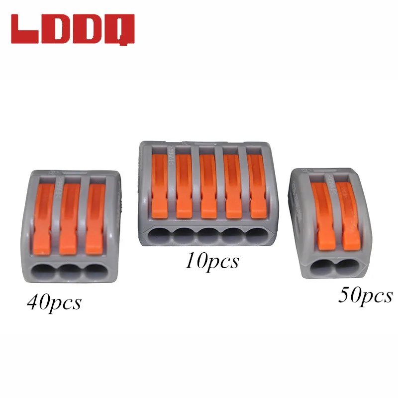

LDDQ Connector 100pcs Universal Compact Wire Connector Conductor Terminal Block PCT212 213 215 Cable Connector High Quality