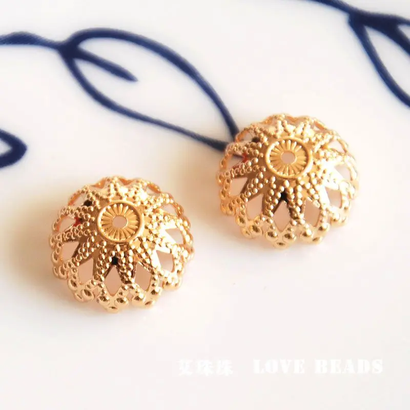 Оптовая продажа 4 шт./лот позолоченные шапочки для бусин изготовление ювелирных