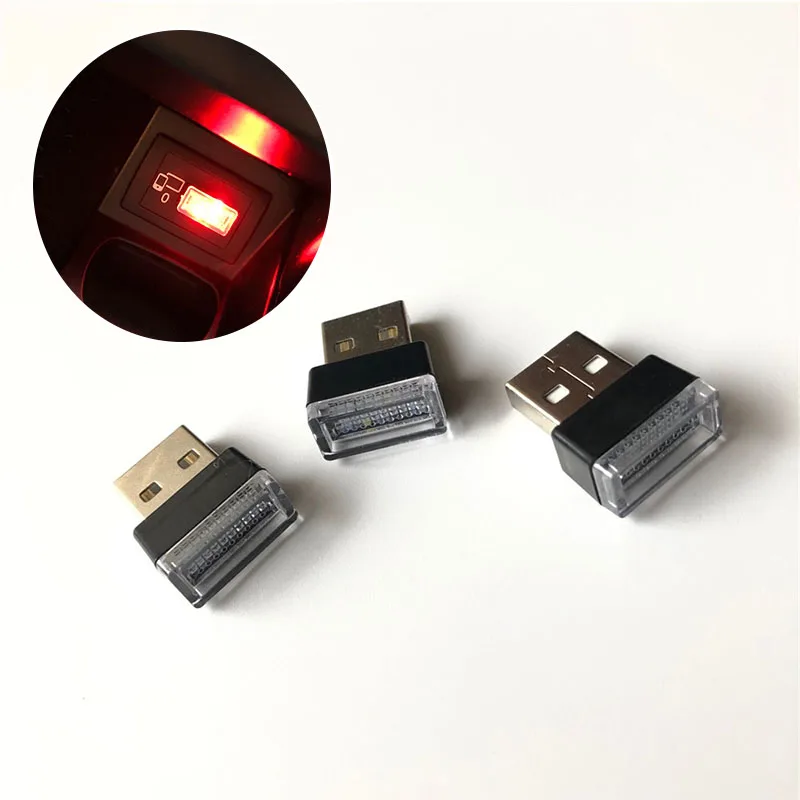 1 шт. автомобильные светодиодсветодиодный атмосферные декоративные лампы USB для