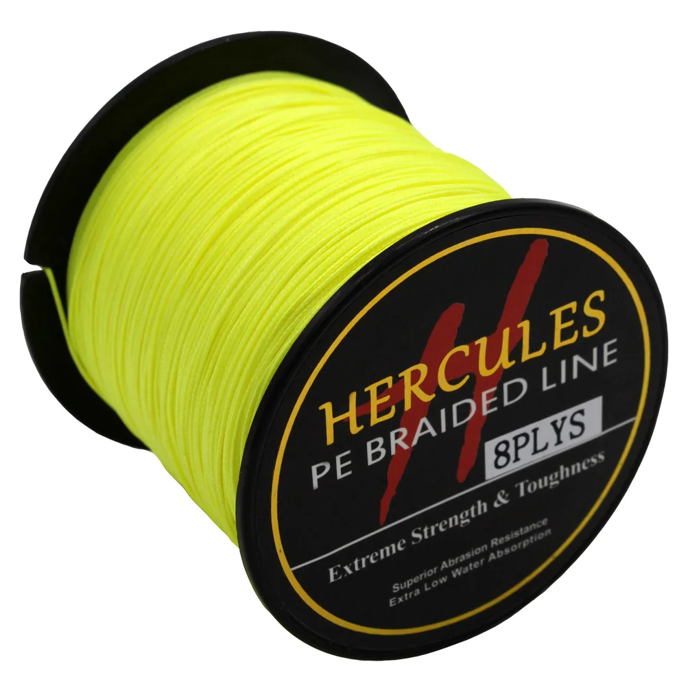 Леска Hercules сверхмощная флуоресцентная желтая рыболовная леска 8 нитей 100 м 300 500 1000