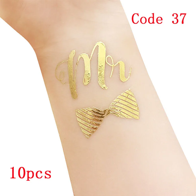 10pcs-code37 10 шт. свадебное украшение невесты to be татуировки наклейки свадебные принадлежности Команда Невесты Девичник курица вечерние Фламинго Boda - Цвет: 10pcs-code37